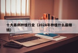 十大暴利种植行业（2024年种植什么最赚钱）