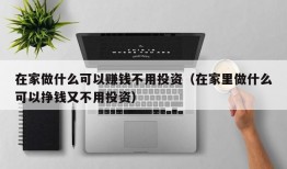 在家做什么可以赚钱不用投资（在家里做什么可以挣钱又不用投资）