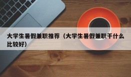 大学生暑假兼职推荐（大学生暑假兼职干什么比较好）