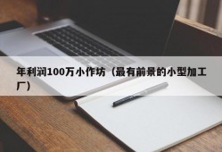 年利润100万小作坊（最有前景的小型加工厂）