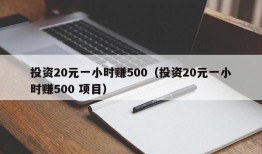 投资20元一小时赚500（投资20元一小时赚500 项目）