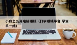 小白怎么用电脑赚钱（打字赚钱平台 学生一单一结）