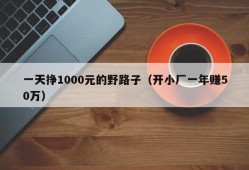 一天挣1000元的野路子（开小厂一年赚50万）