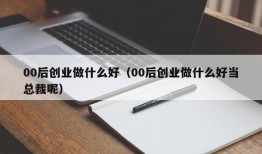 00后创业做什么好（00后创业做什么好当总裁呢）