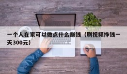 一个人在家可以做点什么赚钱（刷视频挣钱一天300元）