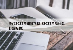 冷门2023年赚钱项目（2023年后什么行业好做）