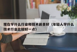 现在学什么行业和技术前景好（年轻人学什么技术行业比较好一点）